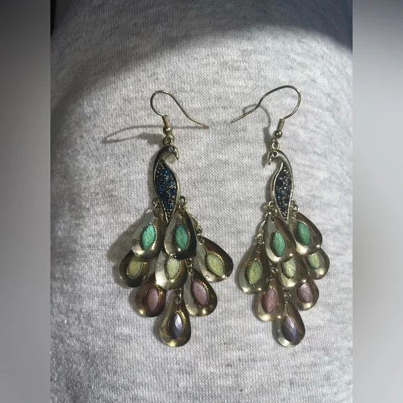 Peacock Earrings - Picture 2 of 2